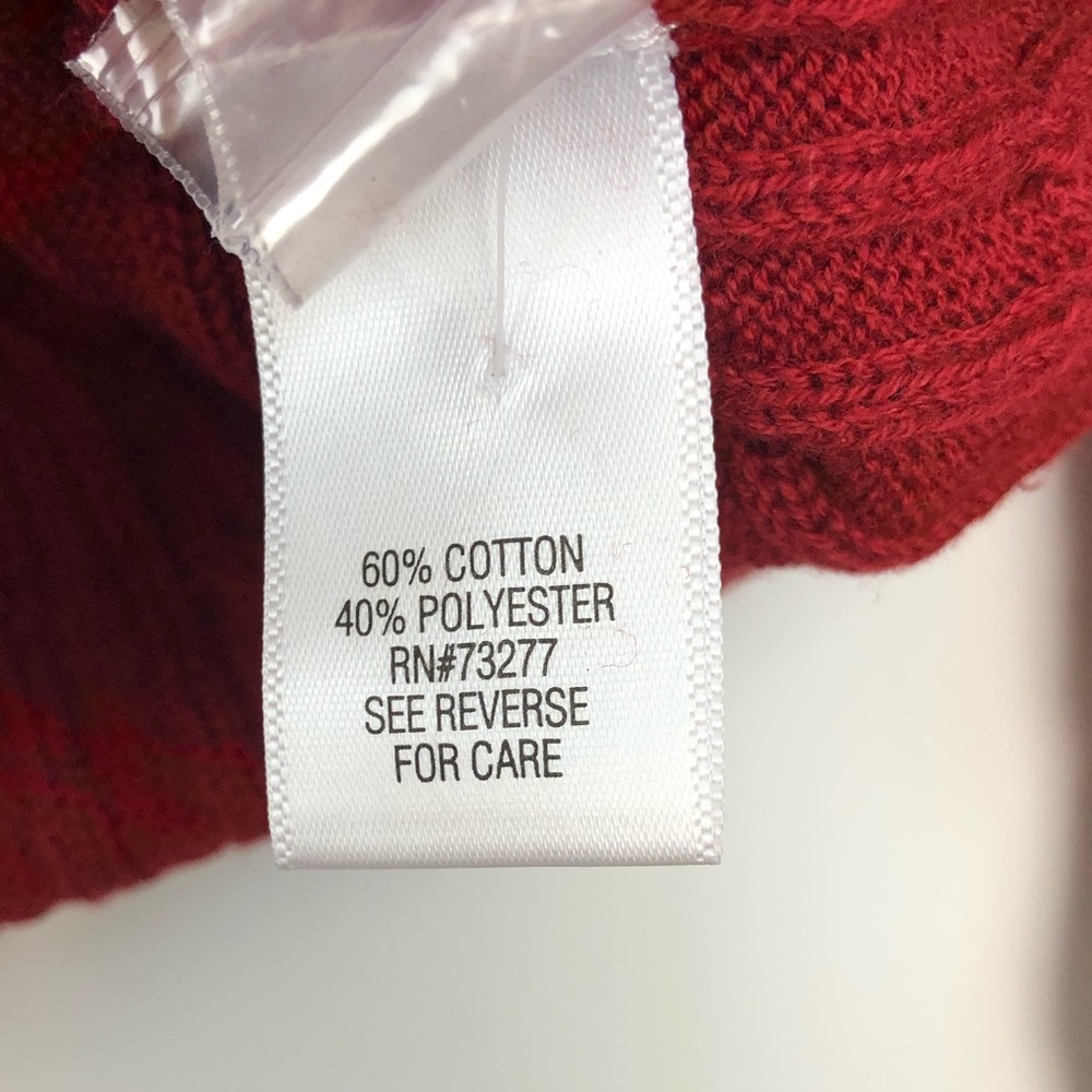CROFT & BARROW RED V-NECK SWEATER SIZE SMALL - Picture 4 of 5